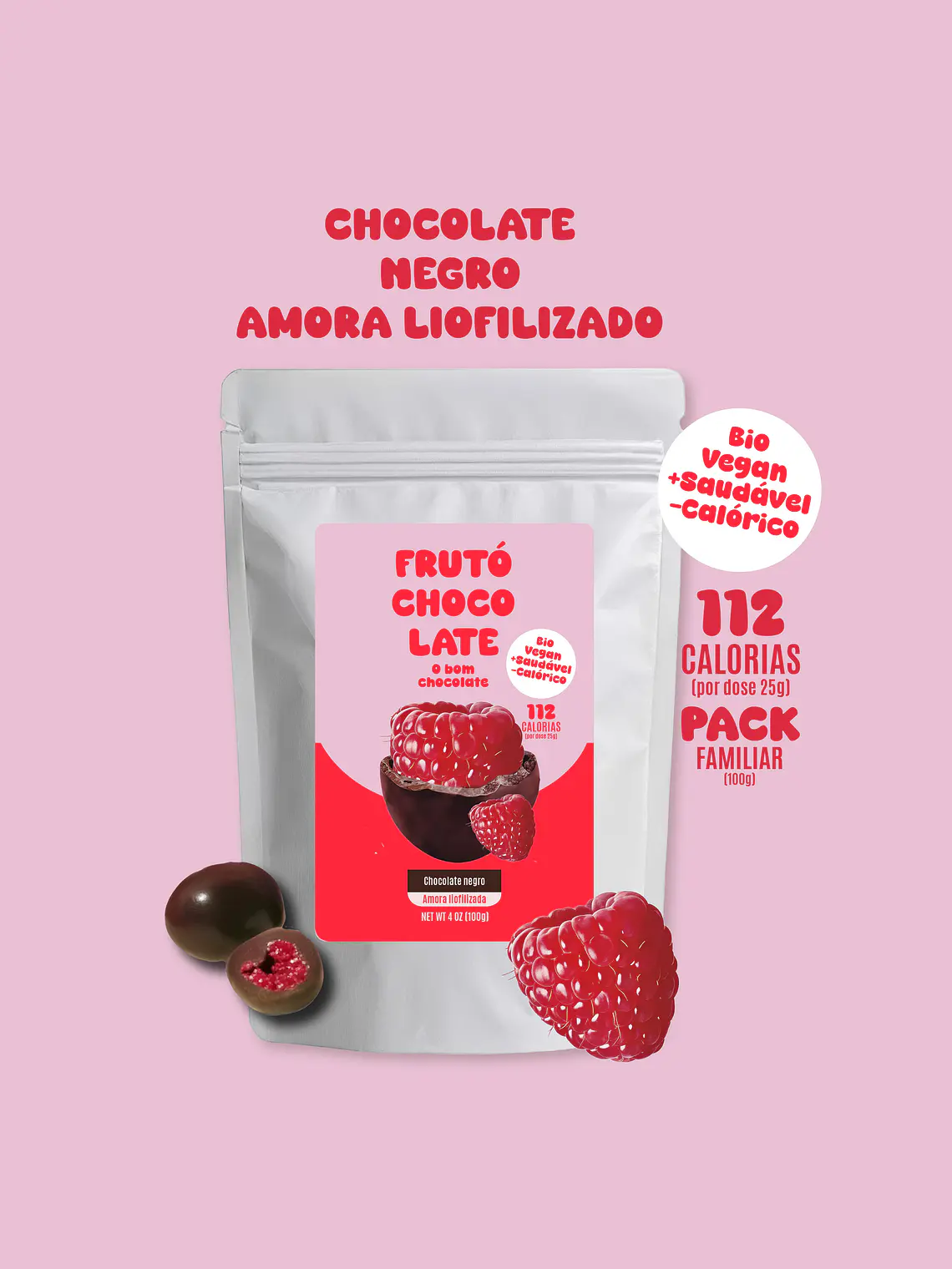 Chocolate negro e amora liofilizada 1