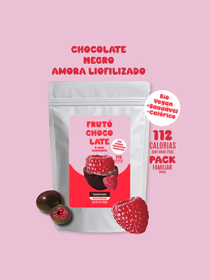 Chocolate negro e amora liofilizada