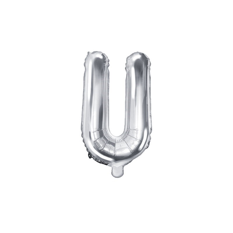 Globo PLATA Letra U Foil  16´´
