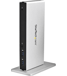 Base de Conexión Universal USB 3.0 para Laptop con DVI Doble - Replicador de Puertos Gigabit Ethernet con Adaptador HDMI VGA