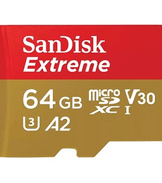 Extreme microSDXC 64GB+SD Adapter 170MB/s 80MB/s A2 C10 V30 UHS-I U3