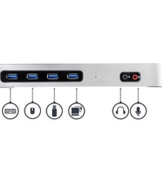 Docking Station USB Tipo C para Portátiles de 2 Puertos DisplayPort o HDMI - Replicador de Puertos USBC DisplayLink 4K