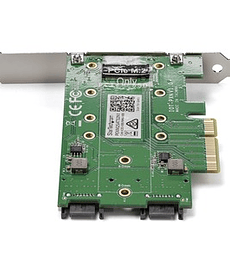 Tarjeta Adaptadora PCI Express 3.0 de 3 Puertos M.2 para SSD - 1x NVMe - 2x SATA III
