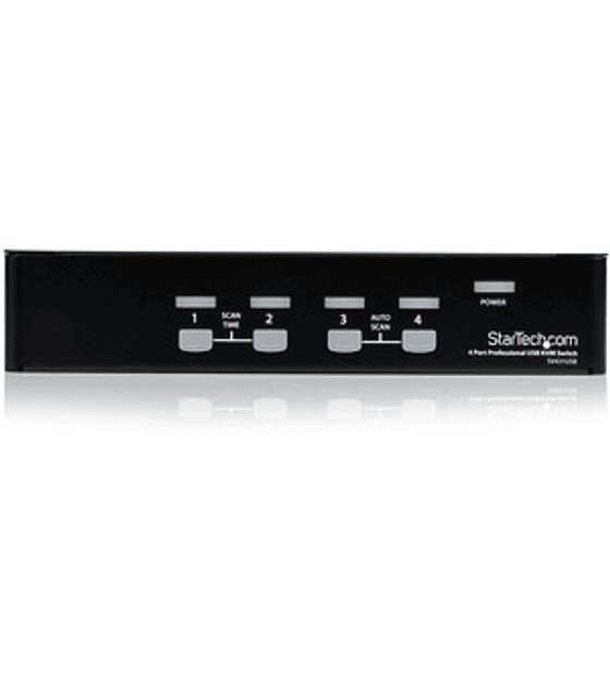 Switch KVM de 4 Puertos con USB - 1 Usuario Local - 1U