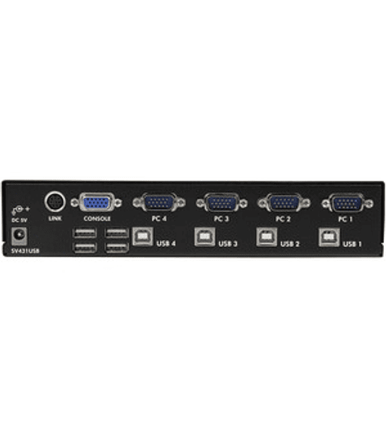 Switch KVM de 4 Puertos con USB - 1 Usuario Local - 1U