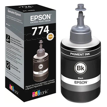 Botella de Tinta Epson T774 Negro Original 600 Páginas 1