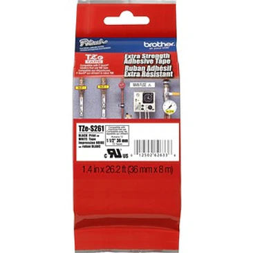 Cinta para etiquetas Brother TZE-S261 36mm negro en cinta blanca 1
