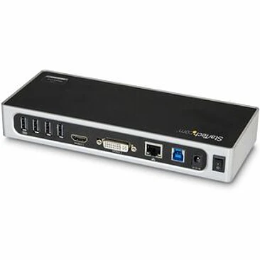 Base de Conexión StarTech.com USB 3.0 para Portátil HDMI DVI VGA RJ-45 7 Puertos USB 2
