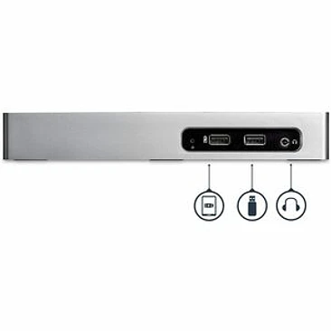 Base de Conexión StarTech.com USB 3.0 para Portátil HDMI DVI VGA RJ-45 7 Puertos USB 4