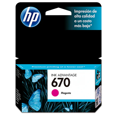 Cartucho de Tinta HP 670 Magenta Original