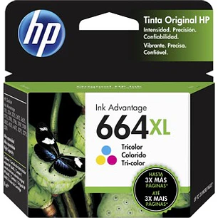 Cartucho de Tinta HP 664XL Tricolor