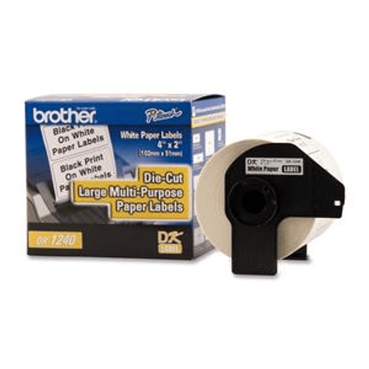 Etiquetas multipropósitos P-Touch Brother DK-1240 Rollo Etiqueta Blanco de 4'' x 2' 1