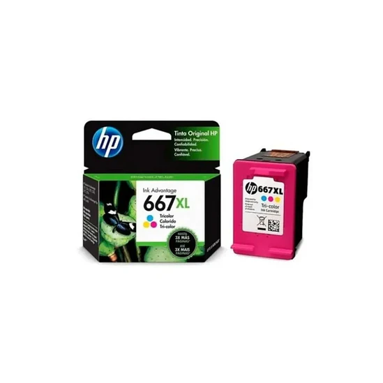 Cartucho de Tinta HP 667XL Tricolor Alto Rendimiento Original 2