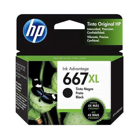 Cartucho HP 667XL Negro Original Alto Rendimiento