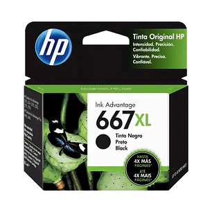 Cartucho HP 667XL Negro Original Alto Rendimiento