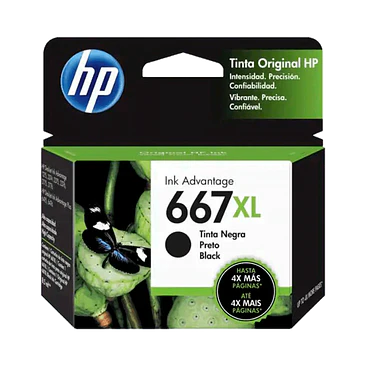 Cartucho HP 667XL Negro Original Alto Rendimiento 1