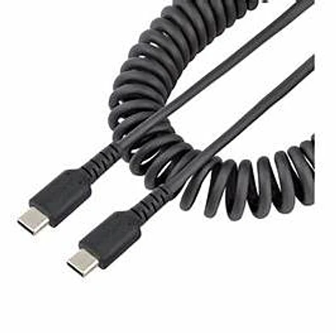 Cable USB-C en Espiral 50cm para Carga y Datos