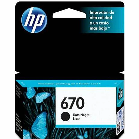 Cartucho de Tinta HP 670 Negro 250 páginas