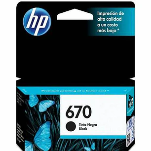 Cartucho de Tinta HP 670 Negro 250 páginas