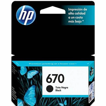 Cartucho de Tinta HP 670 Negro 250 páginas 1