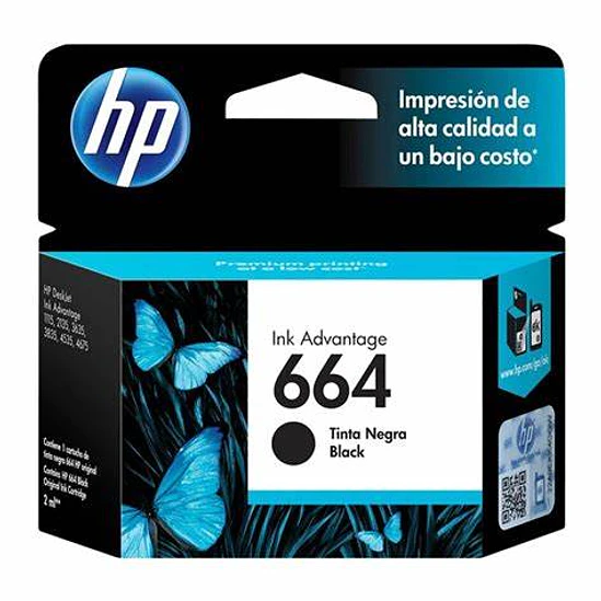 Cartucho HP 664 Negro Original para DeskJet Ink Advantage 1
