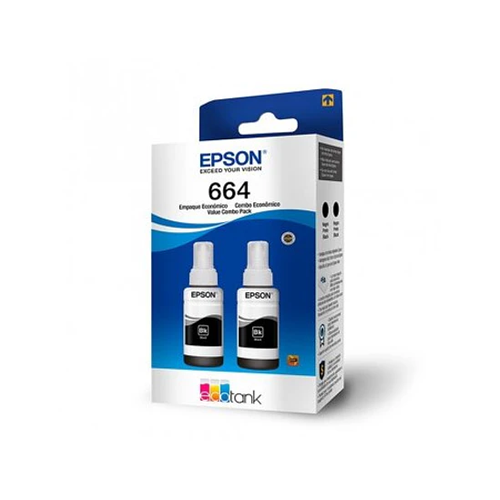 Botella de tinta Epson T664120-2P Negra Pack 2×70ml 1