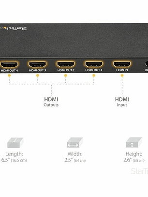 Bifurcador HDMI 4K StarTech ST124HD202 1 Entrada / 4 Salidas