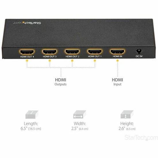 Bifurcador HDMI 4K StarTech ST124HD202 1 Entrada / 4 Salidas 2