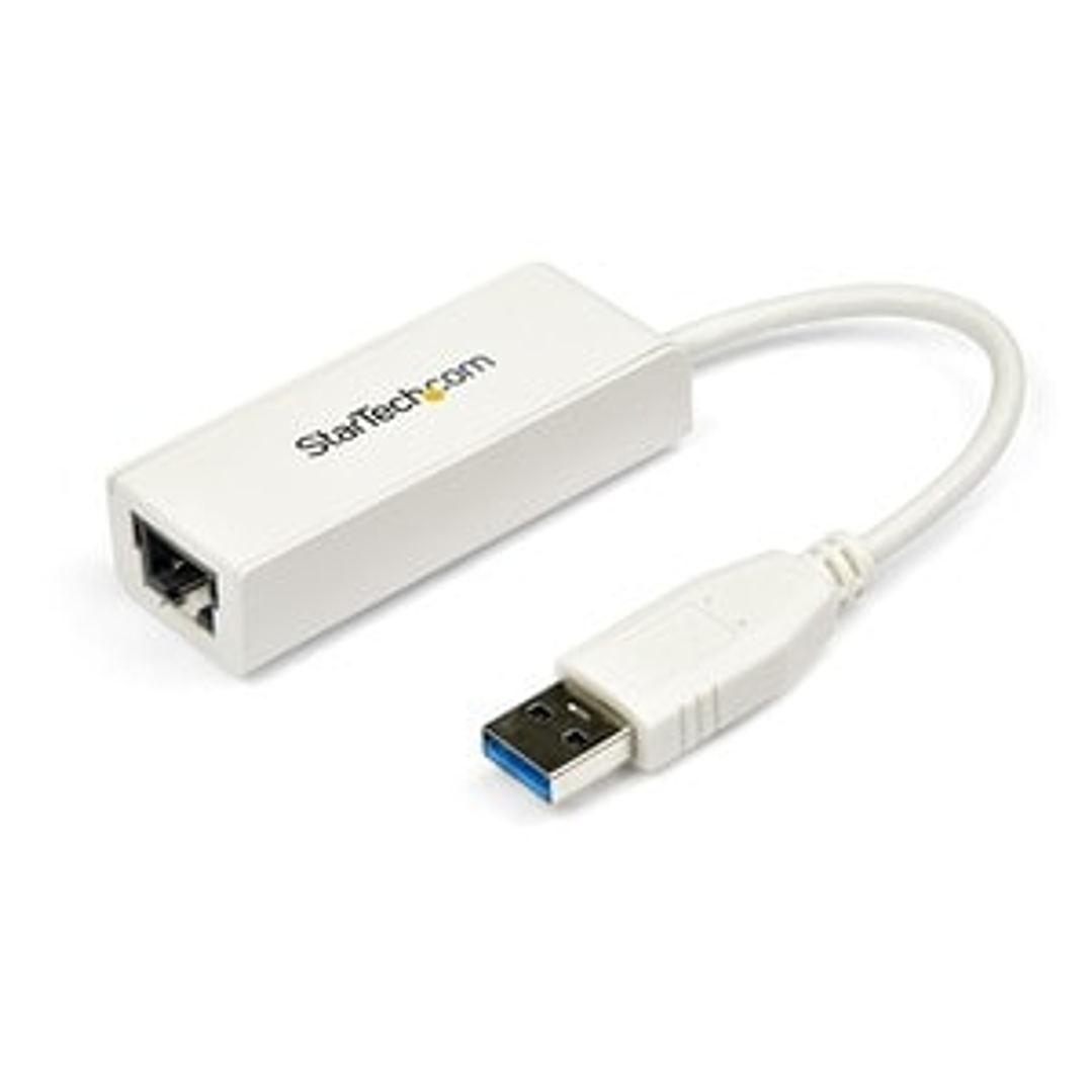 Adaptador Tarjeta de Red Externa NIC USB 3.0 a 1 Puerto Gigabit Ethernet 1Gbps RJ45 USBA Blanco - USB 3.0 Typo A - 1 Puerto(s) - 1 - Par trenzado 1