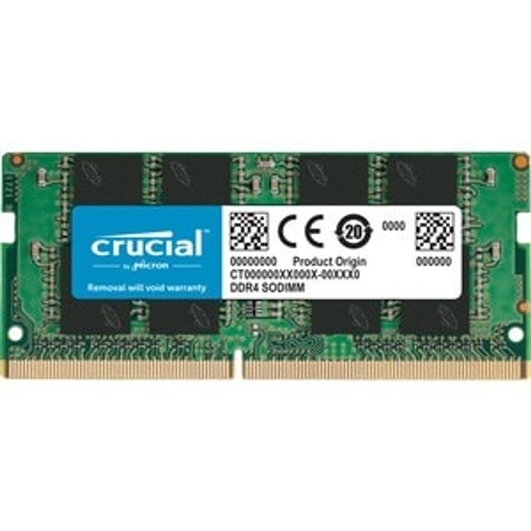 Módulo RAM Micron para Portátil - 8GB (1 x 8GB) - DDR4-3200/PC4-25600 DDR4 SDRAM - 3200MHz - CL22 - 1.20V - No-ECC - Sin búfer - 260-pin - SODIMM 1