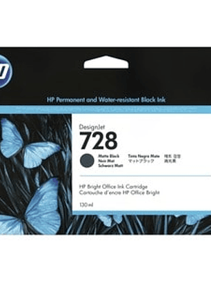 Cartucho de tinta HP 728 Inyección de tinta - Negro mate - Original