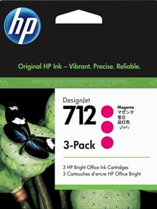 Cartucho de tinta HP 712 Inyección de tinta - Magenta - Original - 3 / Paquete