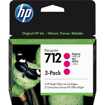 Cartucho de tinta HP 712 Inyección de tinta - Magenta - Original - 3 / Paquete 1