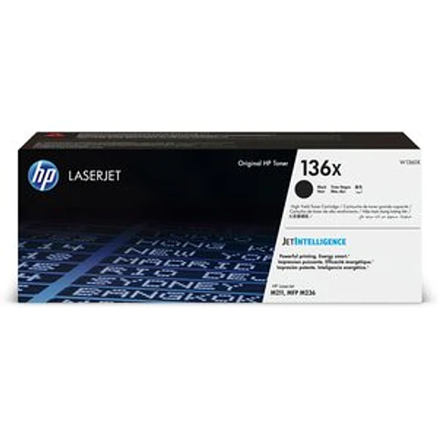 Cartucho de tóner HP 136X Alto Rendimiento Láser - Negro - Original