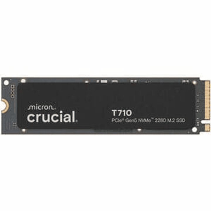 Unidad de estado sólido Crucial T710 - M.2 2280 Interno - 4TB - PCI Express NVMe (PCI Express NVMe 5.0 x4) - Computador, Placa Base Dispositivo compatible - 2400TB TBW - 1 1