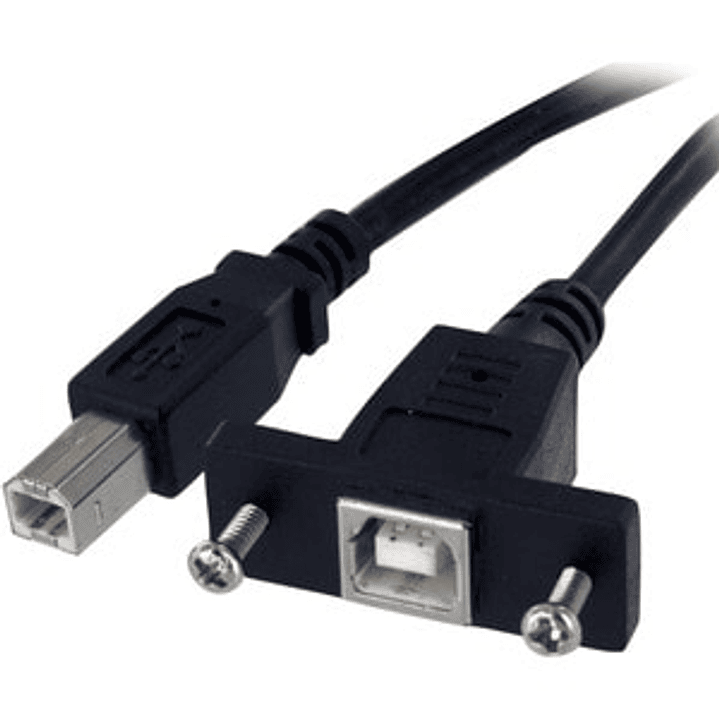 Cable USB de Montaje en Panel USB B a USB B de 30cm - Hembra a Macho ApantalladoN egro 1