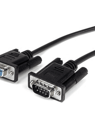 Cable StarTech.com 3m Extensión Directo Straight Through Serial RS232 Video EGA DB9 Macho a Hembra - Cable de extensión - Apantallado - Níquel Conector chapado - 28 AWG - Negro