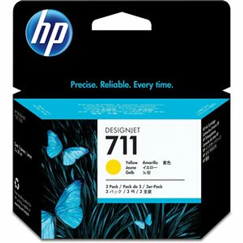 Cartucho de tinta HP 711 (CZ136A) Inyección de tinta - Amarillo - Original