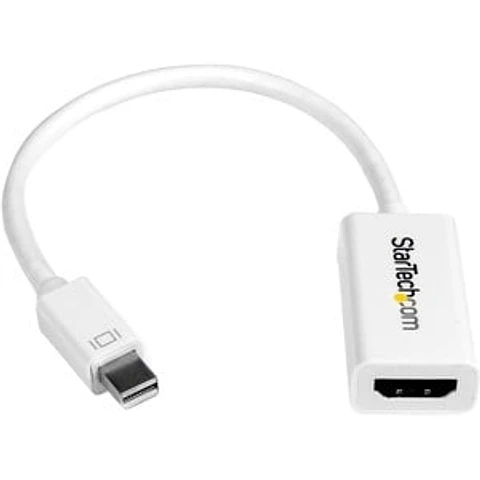 Conversor de Video Mini DisplayPort a HDMI con Audio - Adaptador Activo MDP 1.2 para MacBook Pro - 4K @ 30Hz - Blanco - Níquel Conector - Blanco