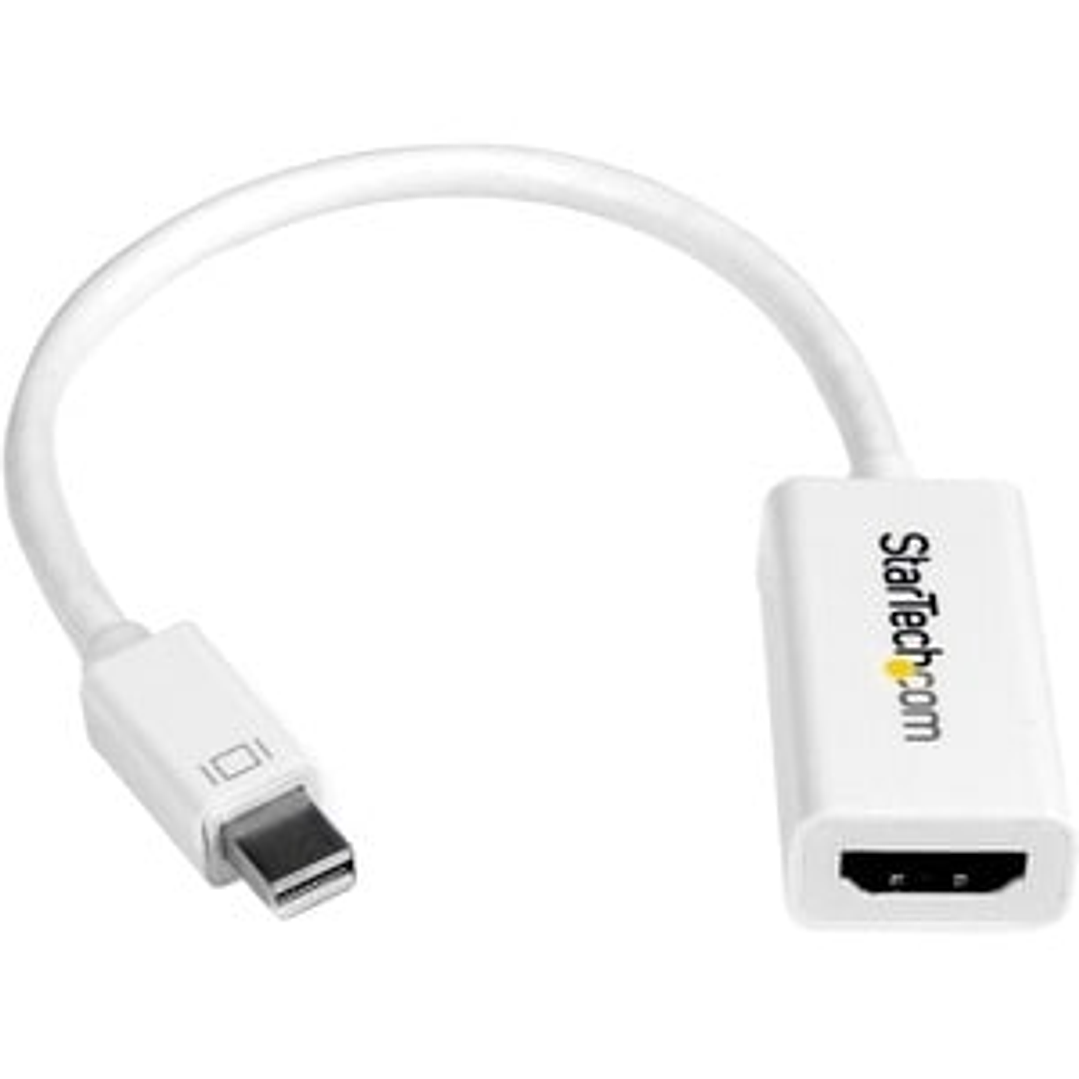 Conversor de Video Mini DisplayPort a HDMI con Audio - Adaptador Activo MDP 1.2 para MacBook Pro - 4K @ 30Hz - Blanco - Níquel Conector - Blanco 1
