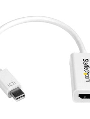 Conversor de Video Mini DisplayPort a HDMI con Audio - Adaptador Activo MDP 1.2 para MacBook Pro - 4K @ 30Hz - Blanco - Níquel Conector - Blanco