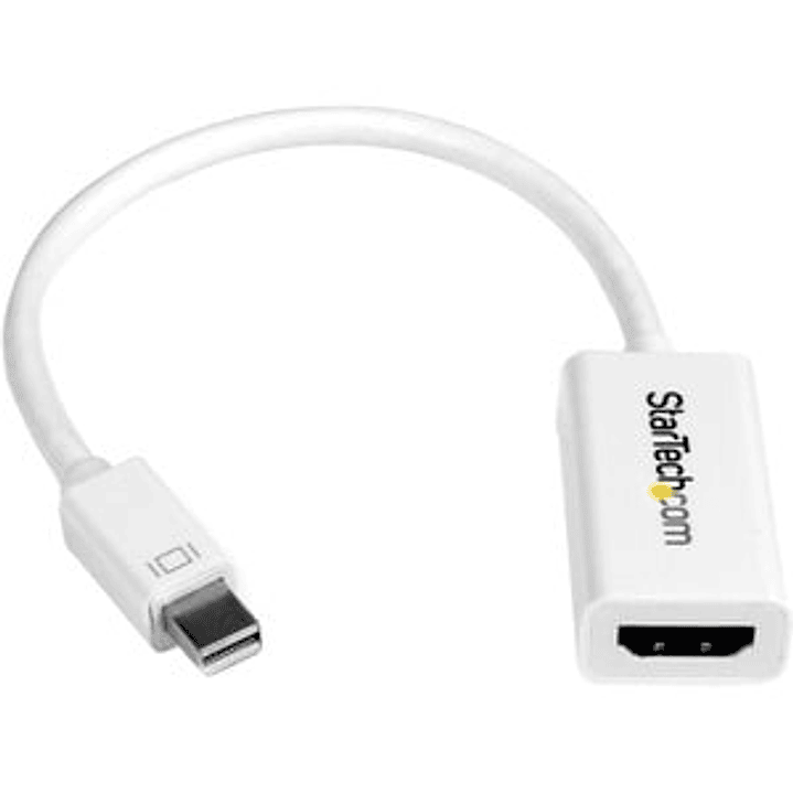 Conversor de Video Mini DisplayPort a HDMI con Audio - Adaptador Activo MDP 1.2 para MacBook Pro - 4K @ 30Hz - Blanco - Níquel Conector - Blanco 1