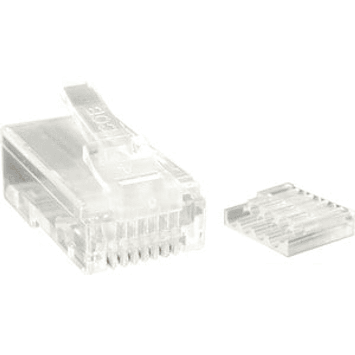 Paquete de 50 Unidades de Conectores RJ45 Cat6 Modulares Multifilares - Transparente 1
