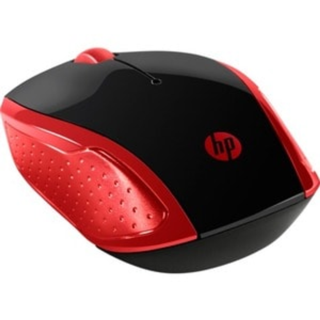 Mouse HP 200 - Radiofrecuencia - USB - Óptico - Negro, Rojo emperatriz - Inalámbrico - 1000 dpi - Simétrico 1