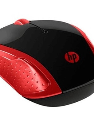 Mouse HP 200 - Radiofrecuencia - USB - Óptico - Negro, Rojo emperatriz - Inalámbrico - 1000 dpi - Simétrico