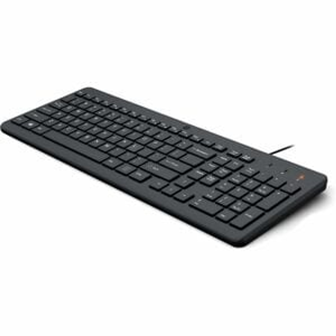 Teclado HP 150 Cable Conectividad - USB Tipo A Interfaz - Negro - Windows 10, Windows 11 - PC 1
