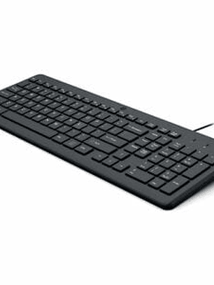 Teclado HP 150 Cable Conectividad - USB Tipo A Interfaz - Negro - Windows 10, Windows 11 - PC