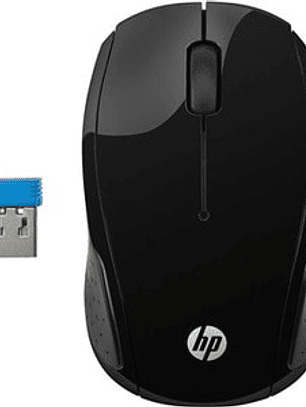 Mouse HP 200 - Radiofrecuencia - USB - Óptico - 2 Botón(es) - Negro - Inalámbrico - 1000 dpi - Rueda de desplazamiento - Simétrico