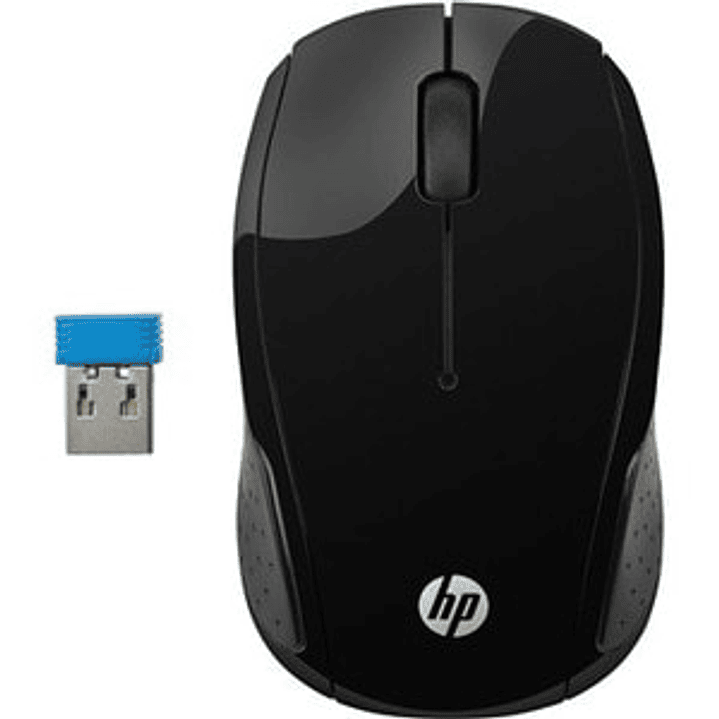 Mouse HP 200 - Radiofrecuencia - USB - Óptico - 2 Botón(es) - Negro - Inalámbrico - 1000 dpi - Rueda de desplazamiento - Simétrico 1