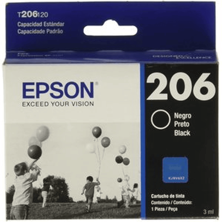 Cartucho de tinta Epson T206 Inyección de tinta - Negro - Original - Inyección de tinta 1